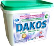 Безфосфатний пральний порошок «Дакос 100% еко-гігієна білий» 900г